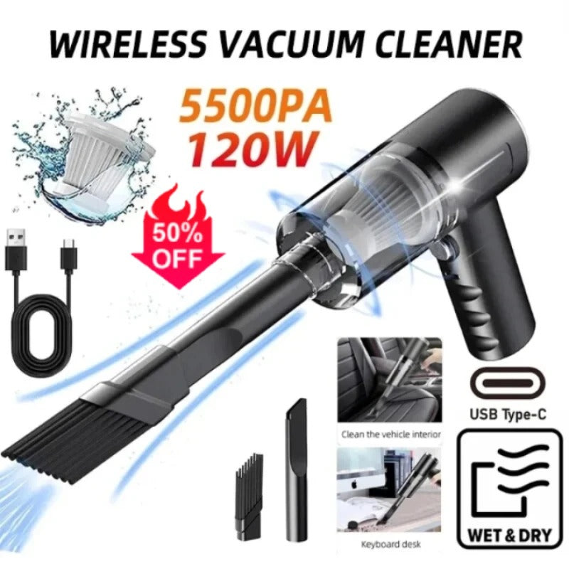 Wireless Car Vacuum Cleaner – 4-in-1 Design with Extra Powerful Suction