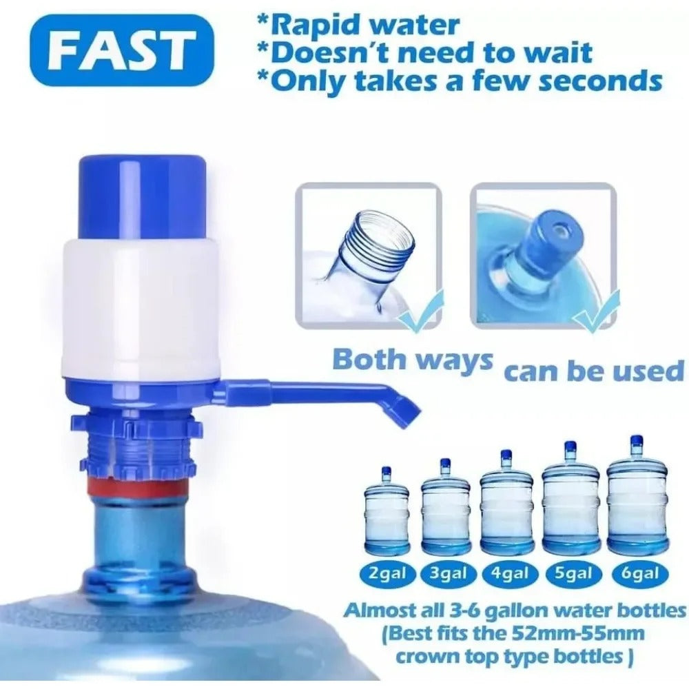 Manual Hand Press Water Pump Dispenser – Fits 5-6 Gallon / 19L Bottled Water | Portable for Home, Office & Outdoor Use